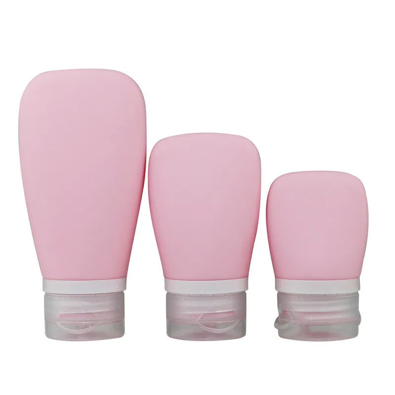 30/60/90ML Silicone Travel Cosmetics Bottles Empty Refillable Liquid Container Shampoo Trip Shower Cream Gel Squeeze Containers