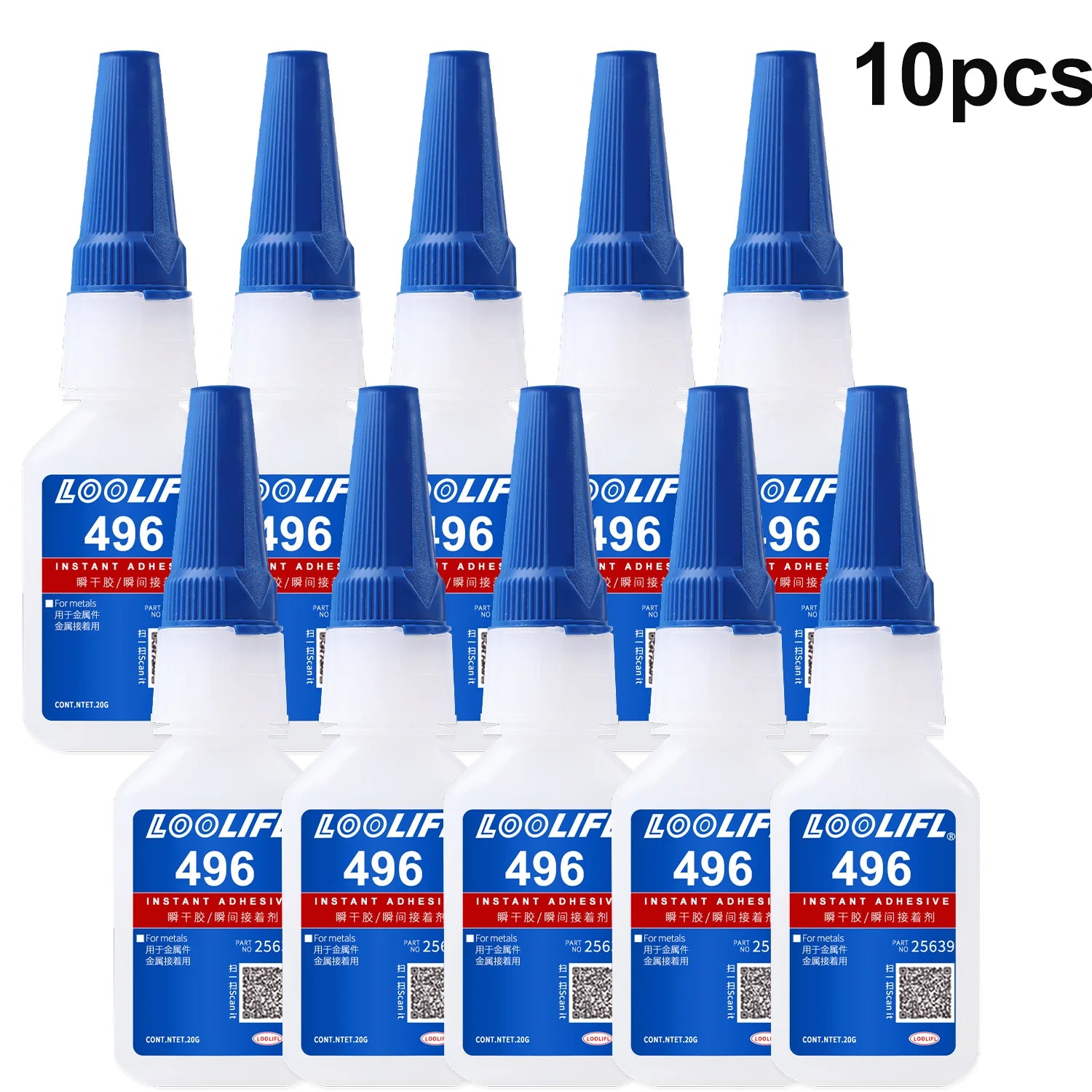 Loolifl New Upgraded 1-25Pcs Super Glue 496 Strong Cyanoacrylate Instant Adhesive, Quick-Drying in 5 Seconds, Waterproof and Stable, Universal Bonding Tool