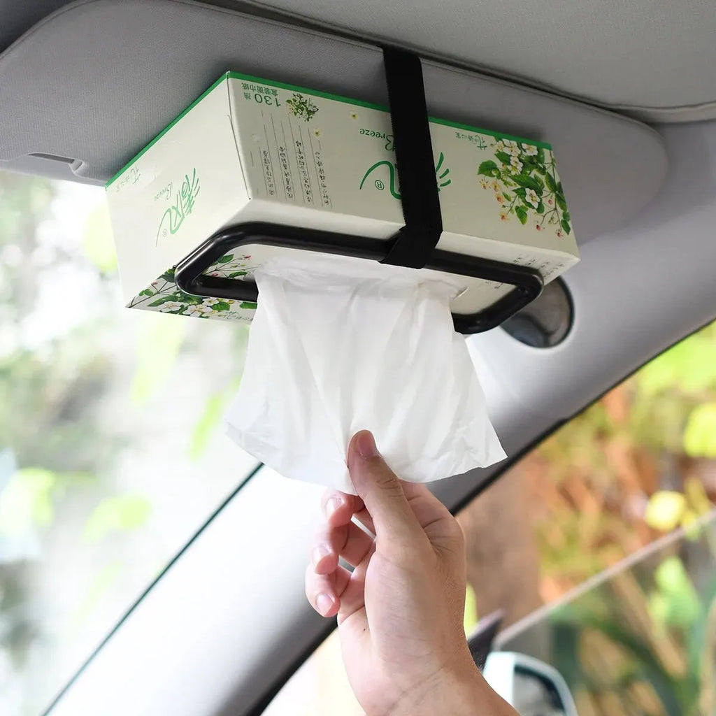 Car Tissue Rack Clip for Car Universal Sun Visor Napkin Box Seat Back Tissue Holder Auto Interior Elastic Hanging Paper Cover