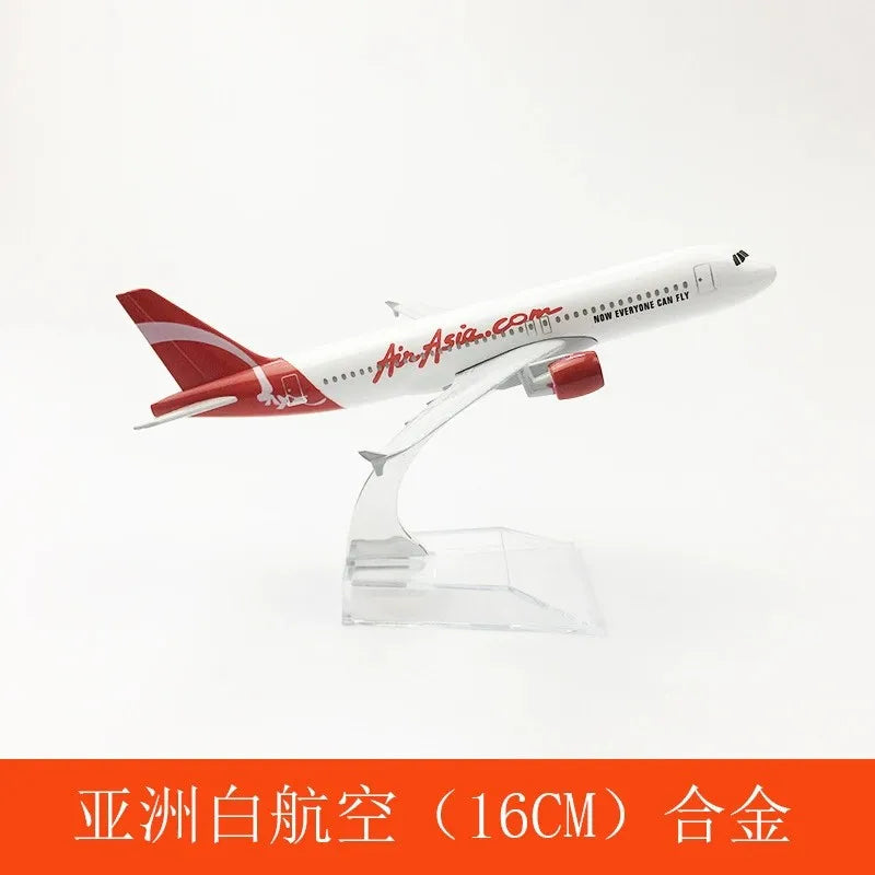 Toy 16CM A320 Series Aircraft Model Diecast Alloy Airplane ﻿320 1/400 Scale With Plane Base Adult Children Gift