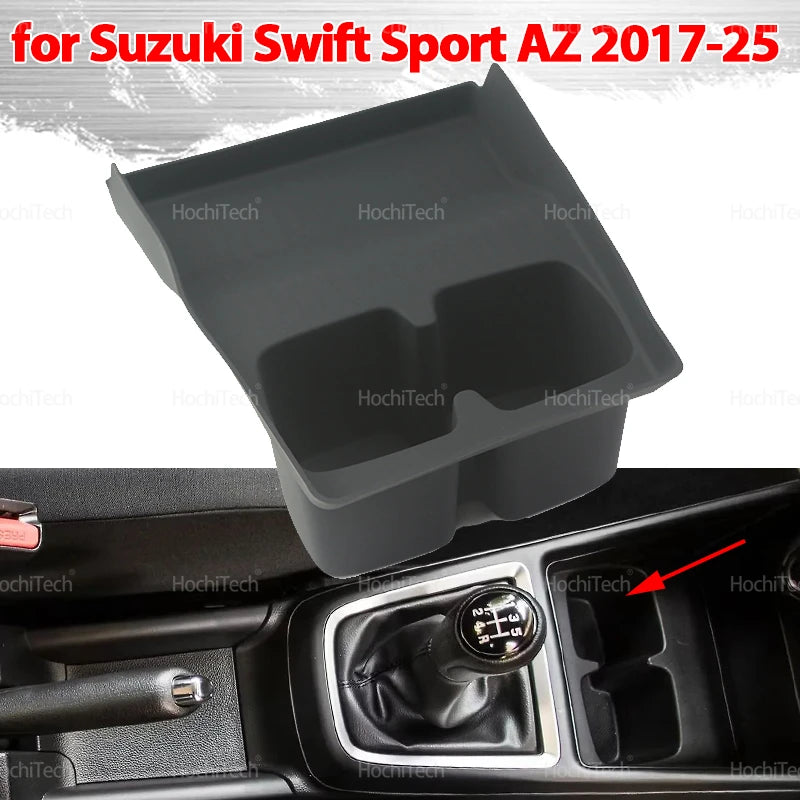 Water Cup Holder Storage Box for Suzuki Swift Sport AZ 2017-2025 Shock-Absorbing Cup Tray Tidying Drinks Holder Car Interior