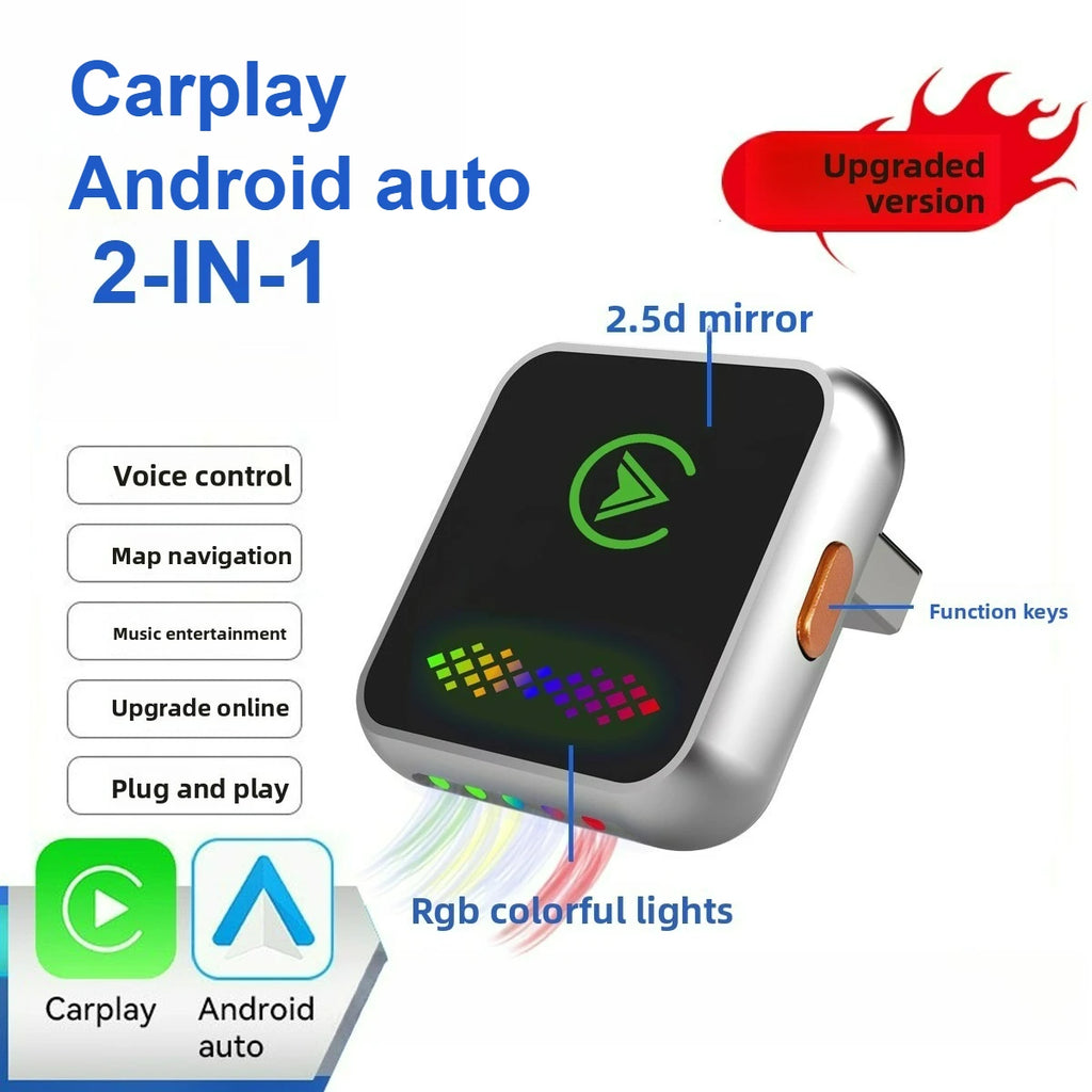 Wireless CarPlay Adapter 2026 Upgraded 2-in-1 Android Auto Wired to Wireless Plug and Play Fast Stable Dongle for iPhone Android