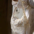 Fashion Sequins Handmade Hobo Bag Beads Beading Tassel Women Handbag Luxury Exquisite Banquet Bag Wedding Party Clutch Purse
