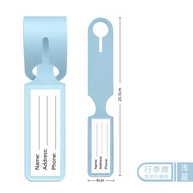 Customized boarding pass PU leather strip hanging luggage tag printed name label suitcase tag
