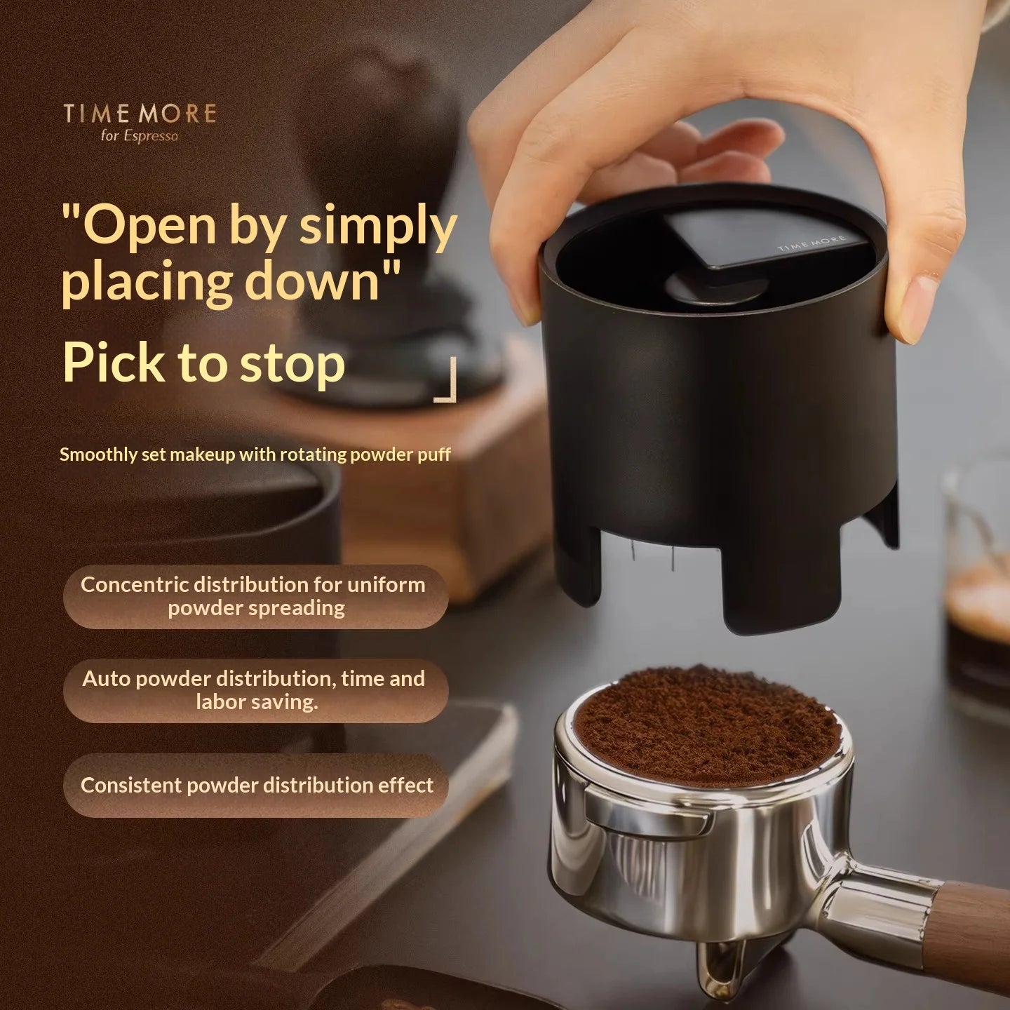 Hot Sales TIMEMORE Electric Needle Espresso Distributor For 58mm Auto Rotating Stable Uniform Extraction Coffee Distributor Gift