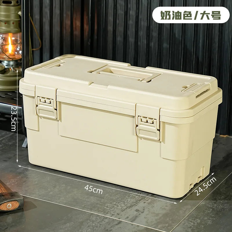 Tool storage box, gardening toolbox, painting tool storage, hardware set storage, plastic thickening, car mounted layering