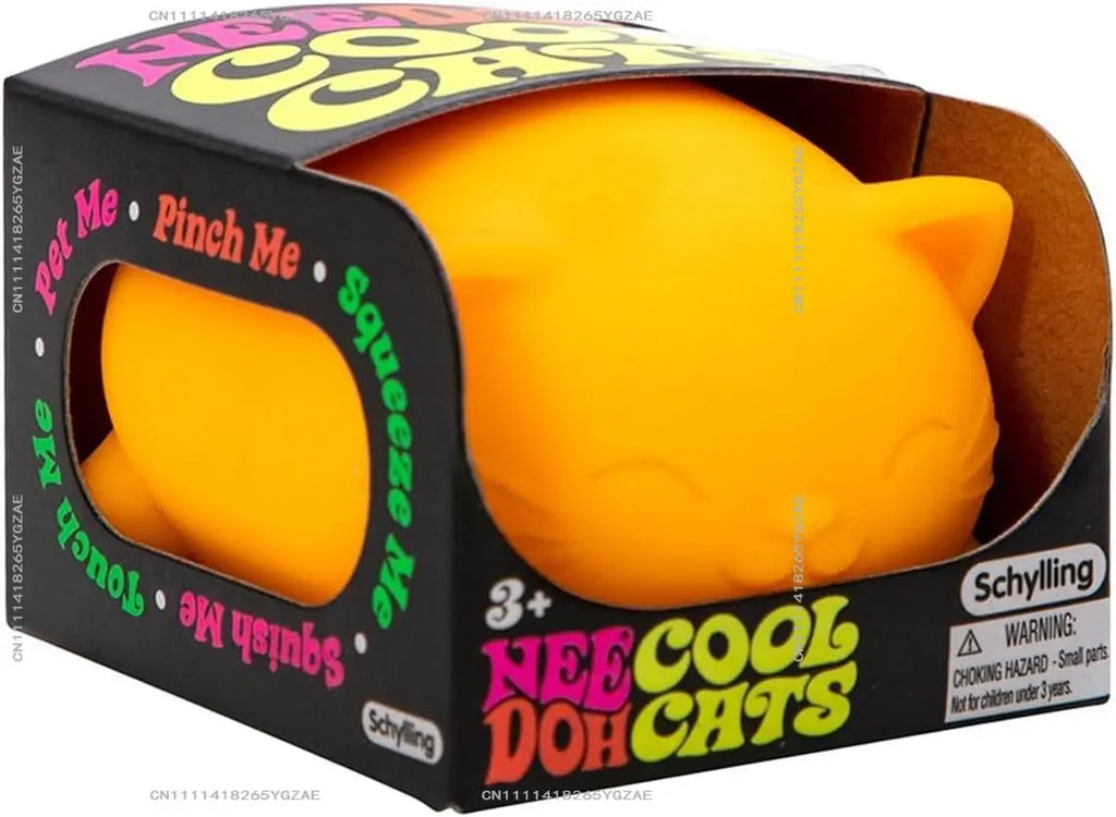 Schylling NeeDoh Cool Cats The Groovy Glob! Squishy, Squeezy, Stretchy Stress Balls Assorted Colors - 3 Pack