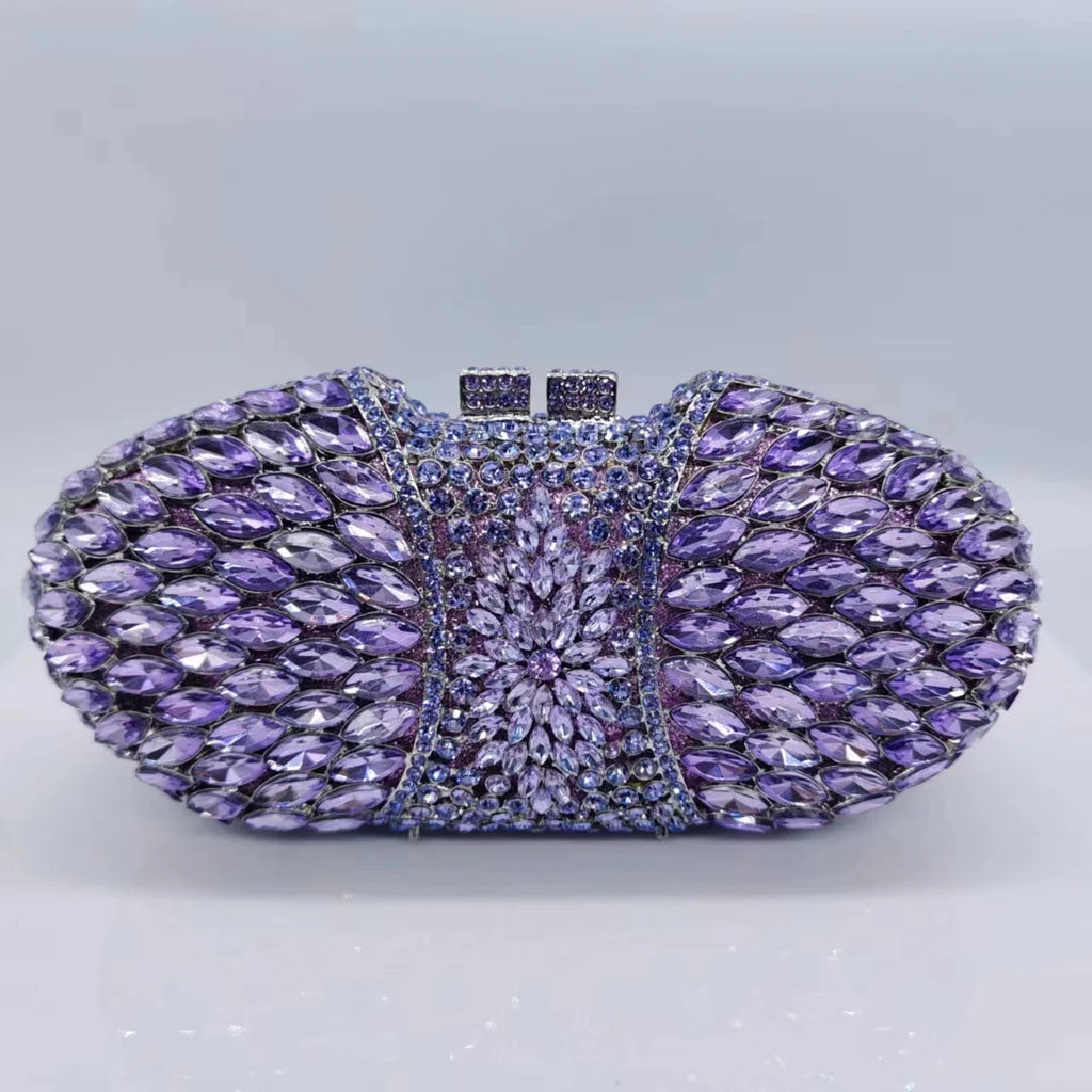 High Quality Diamond Horse Eye Bag Crystal Clutch Purse Dinner Luxury Women's Handbag