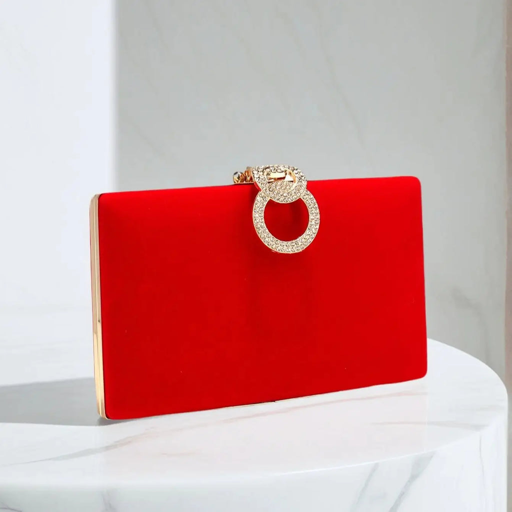 Velvet Women Evening Bags Diamonds Metal Golden Clutch Bags Flap Design Fashion Lady Gift Wedding Bridal Handbags Purse