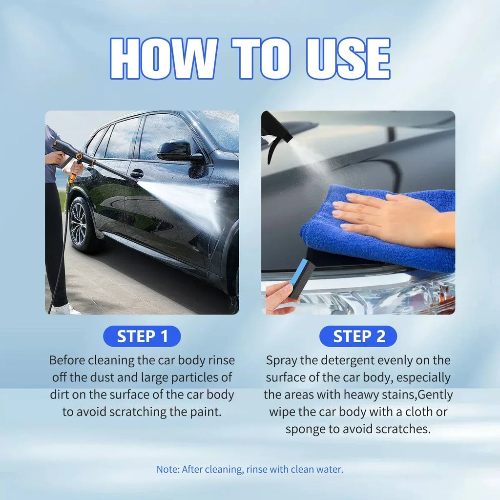 Waterless All-in-One Car Care Spray 120ml - Cleans & Protects Body, Tires, Glass & Interior with Shine & Non-Stick Finish.