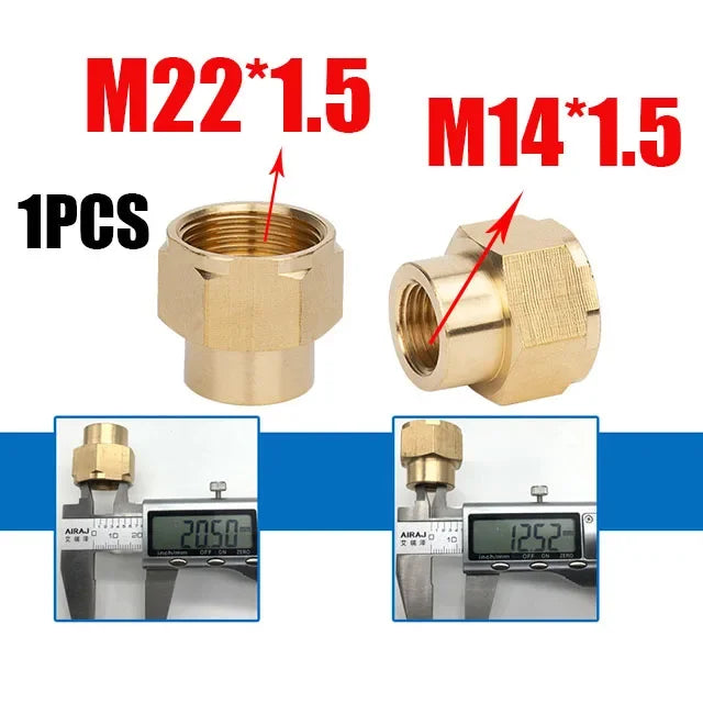 Reducing Brass Fitting 3/8" 1/2" M14 M18 M22 Thread Connector Male Female Adaptor Pressure Washer Gun Hose Connector