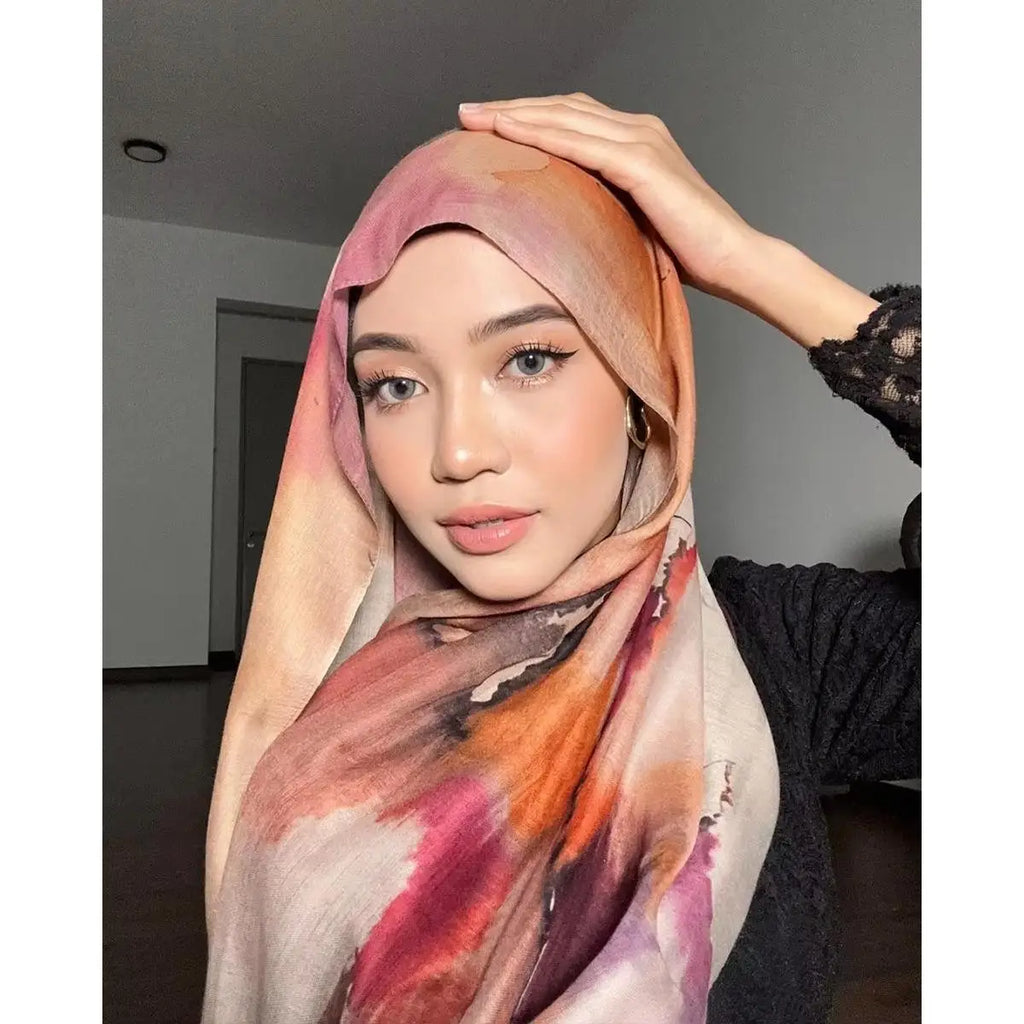 Gradient Ombre Hijab Scarf Women Soft Lightweight Muslim Bandana Headscarf Ladies Multi-purpose Hair Accessories for Daily