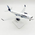 20CM A320 Indigo Airlines Plane Model W Wheels Landing Gears kids toys for boys Alloy Metal Diecast Airplane For Collected