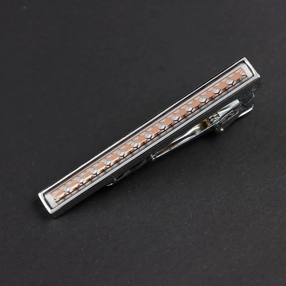 New High Quanlity Classic Golden Sliver 6cm Designer Metal Tie Clips Set Necktie Pin For Men Business Banquet Accessories Gift