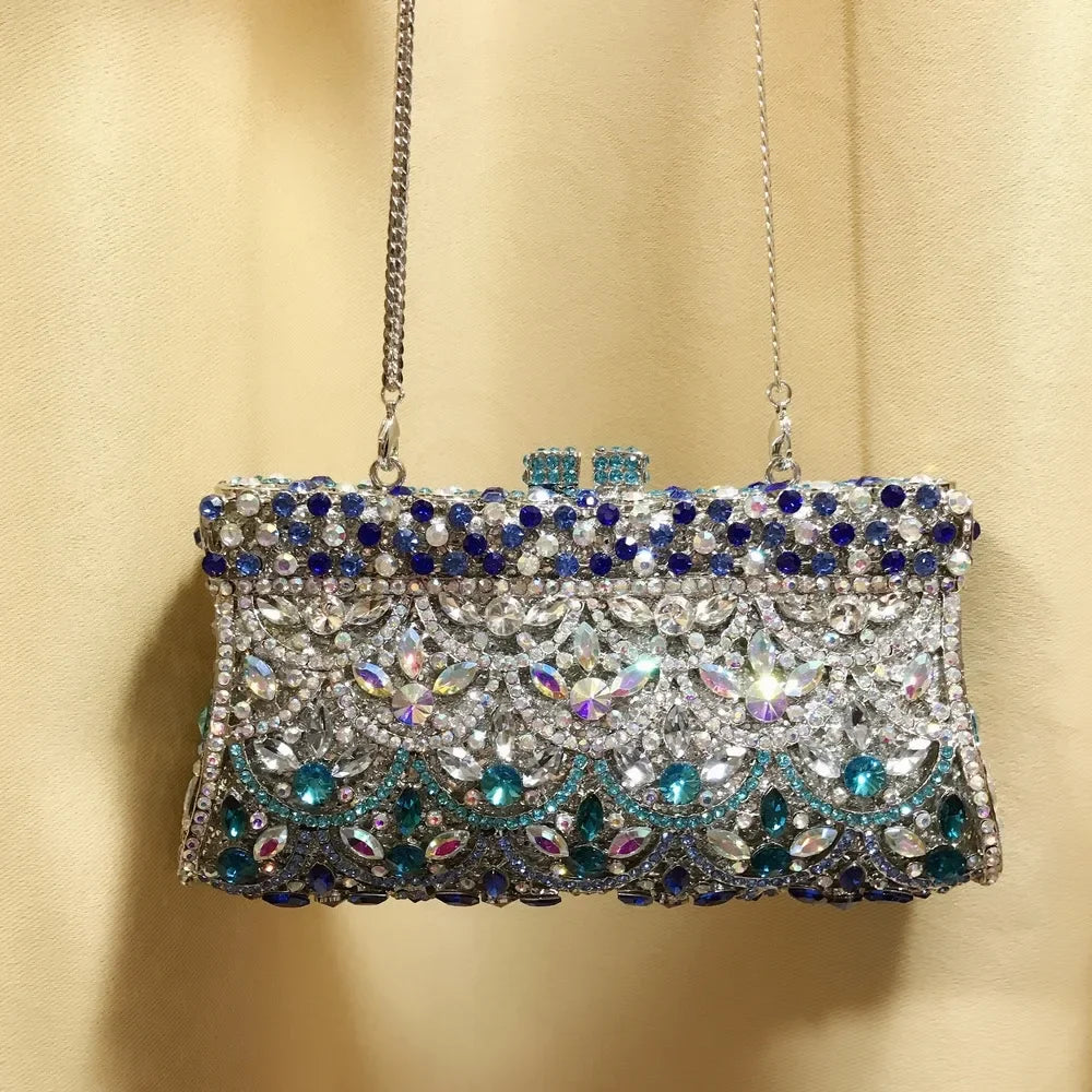 2025 Luxury Lady Diamond Party Prom Clutches Bag Women Rhinestone Evening Handbag Female Crystal Dinner Purse Formal Party Bag