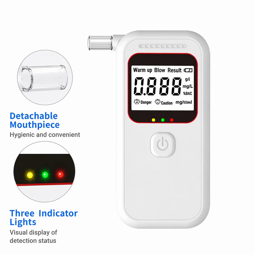 Alcohol Breathalyzer Tester with Voice Announcements Digital Alcohol Concentration Tester Home Drunk Driving Analyzer