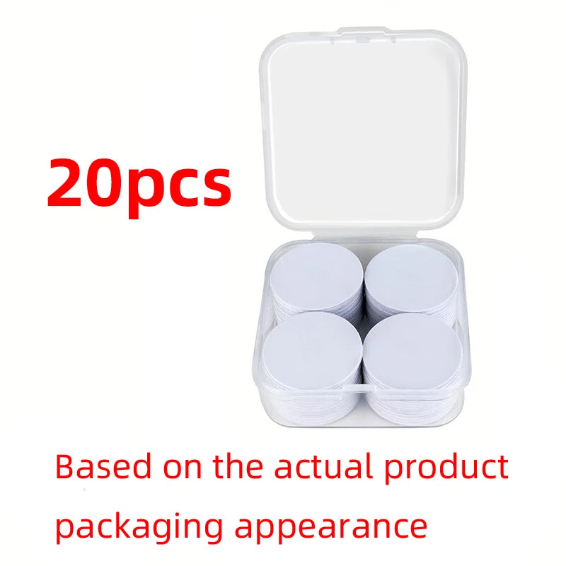 20pcs 50pcs 13.56MHz Ntag215 NFC Coins Adhesive Cards Badge Backing 504 Bytes ISO/IEC 14443 A 25mm Waterproof PVC 215 Tag