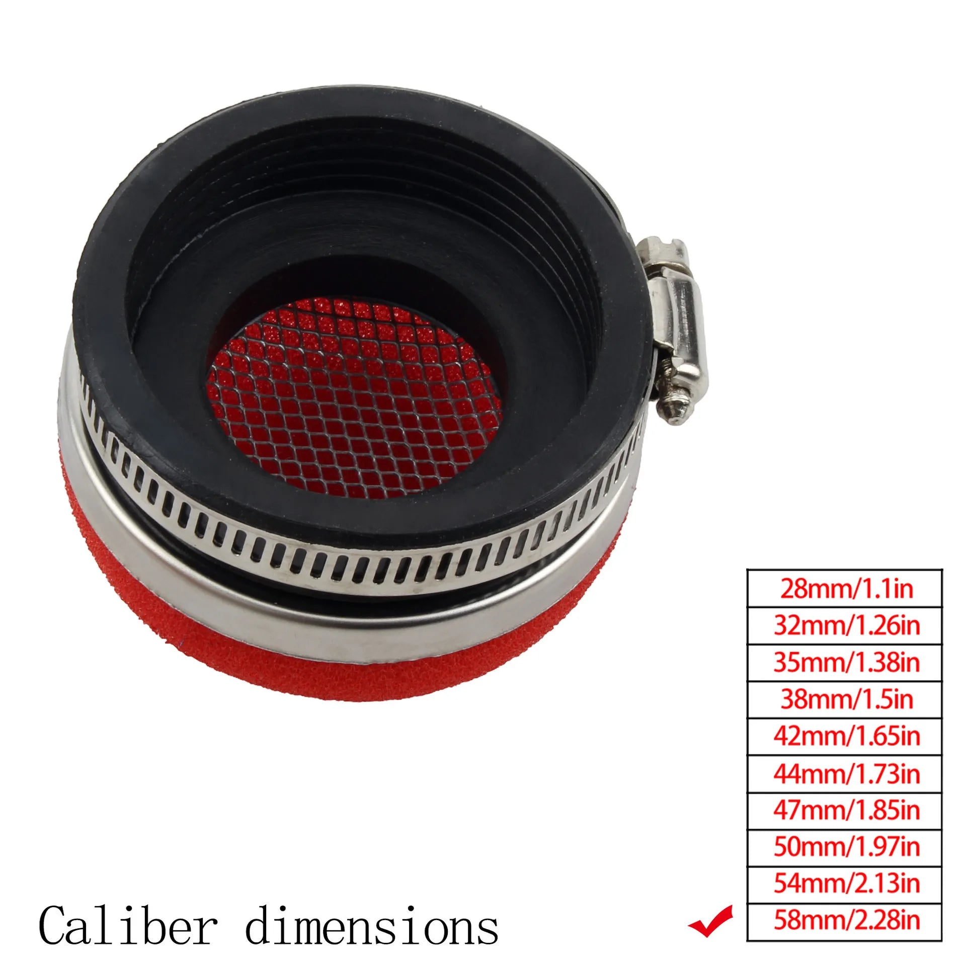 Motorcycle 28/32/35/38/42/45/50/54/58 MM Stright Foam Air Filter Sponge Cleaner Moto Scooter Motocross Dirt Bike Accessories