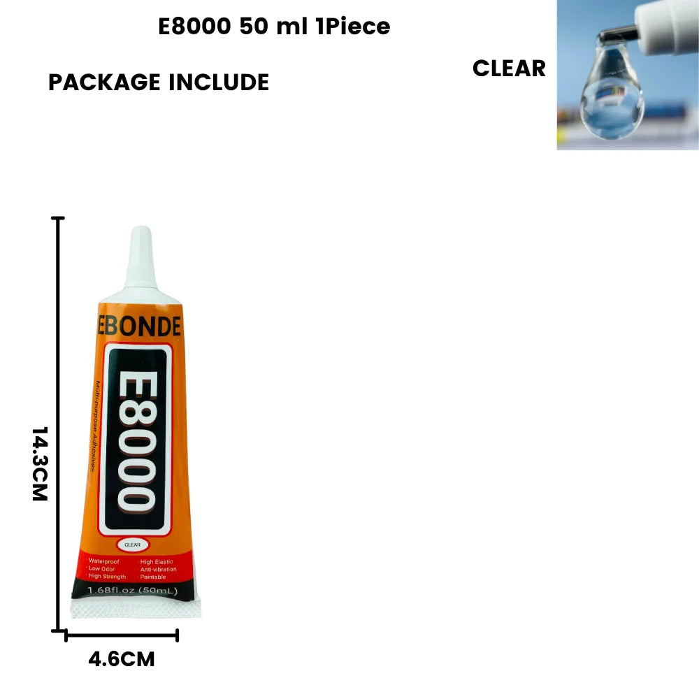 E8000 Clear Contact Phone Repair Adhesive E-8000 Fabric Cloth Multi-Purpose Glue with Precision Applicator 15ML 25ML 50ML 110ML