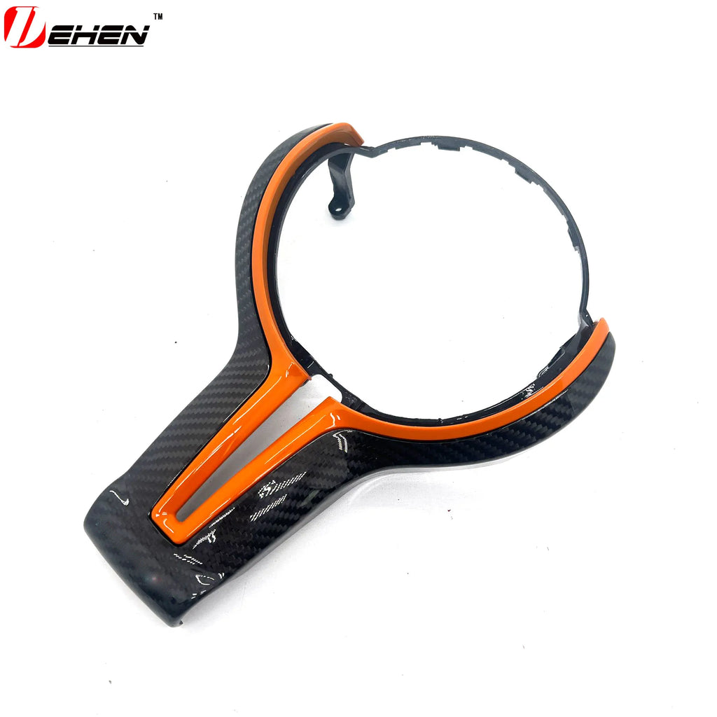 For BMW F20 F22 F30 F31 F32 F33 F36 F10 F06 F12 F13 F15 F16 M-Sport Replacement Style ABS+Carbon Fiber Steering Wheel Trim