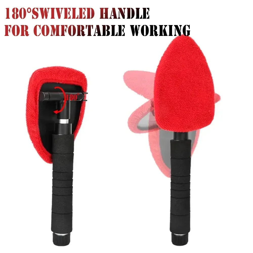 1 Set Car Windshield Long Handle Cleaning Tools Car Window Telescopic Handle Clean Brush Auto Soft Towel Brushs Car Accessories