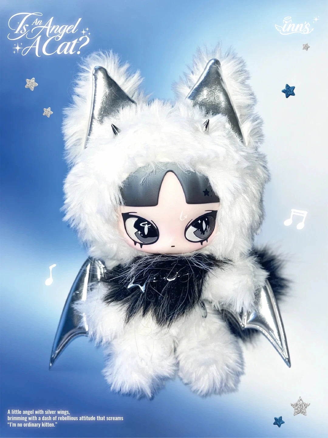 Inns Genuine Hang Tag Is an angel a kitten? Cute Anime Figure Doll Collectible Trendy Toys for Party Gift