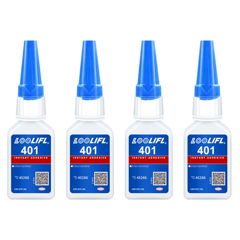 20ml, strong transparent 401 adhesive, rubber repair, multifunctional adhesive for metal plastic parts. Excellent bonding tool.