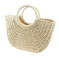 Large Capacity Summer Handmade Straw Weave Bags For Women Beach Wrapped Half-Round Rattan Woven Beach Bag Ladies Handbags Totes