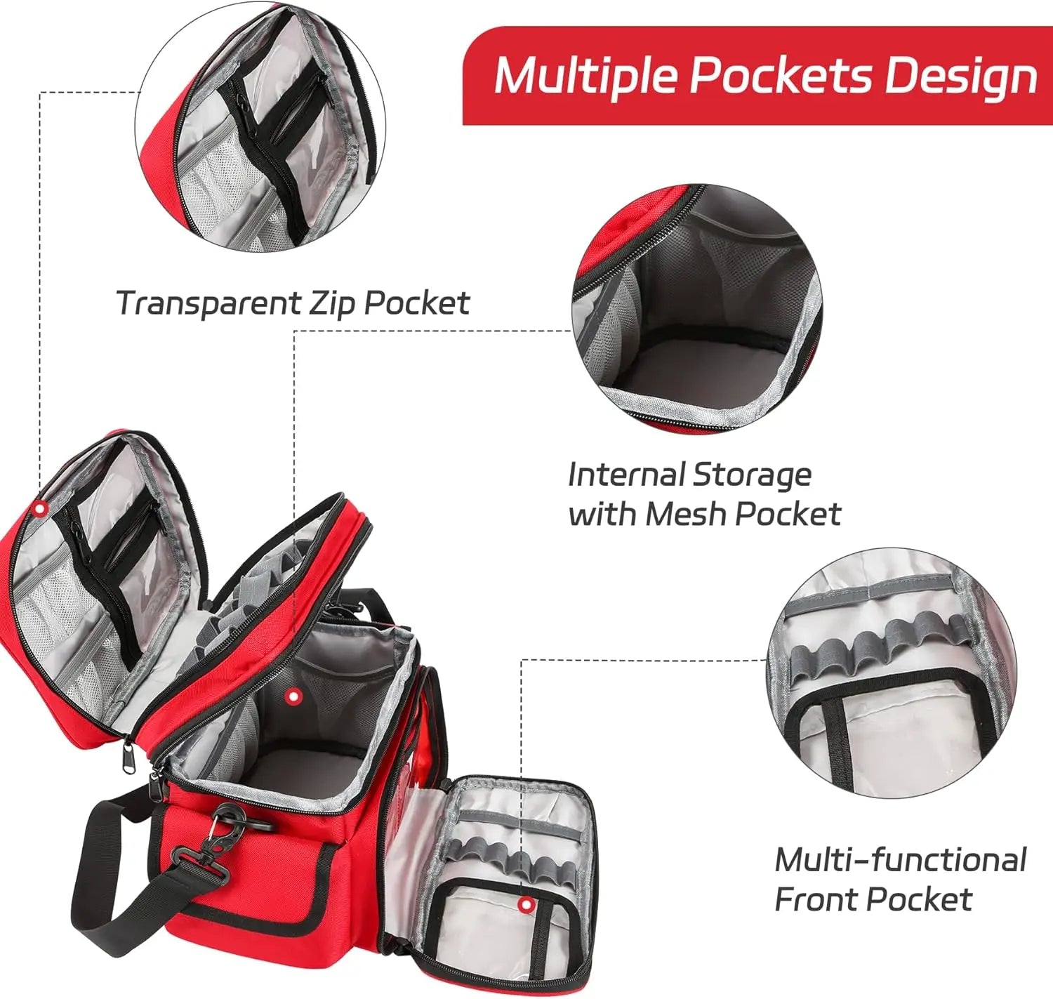Double Layer Medical Bag Empty First Aid Bag Emergency Trauma Bag Empty, First Responder Organizer for Nurses,Home Health Care