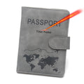 Custom Name Passport Cover Fashion Word Map Passport Holder Rfid Magnetic Buckle Travel Wallet Case for Passports