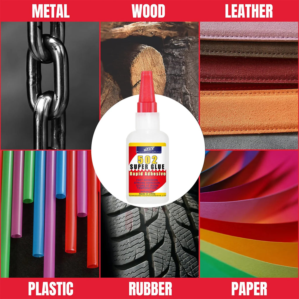 20/50g Large Capacity 502 Super Glue,Cyanoacrylate Adhesive, Instant Quick Drying Cyanoacrylate Adhesive, Leather, Rubber, Glass, Wood, Metal, Liquid Adhesive Tool Includes precision dispenser,1-10pcs.