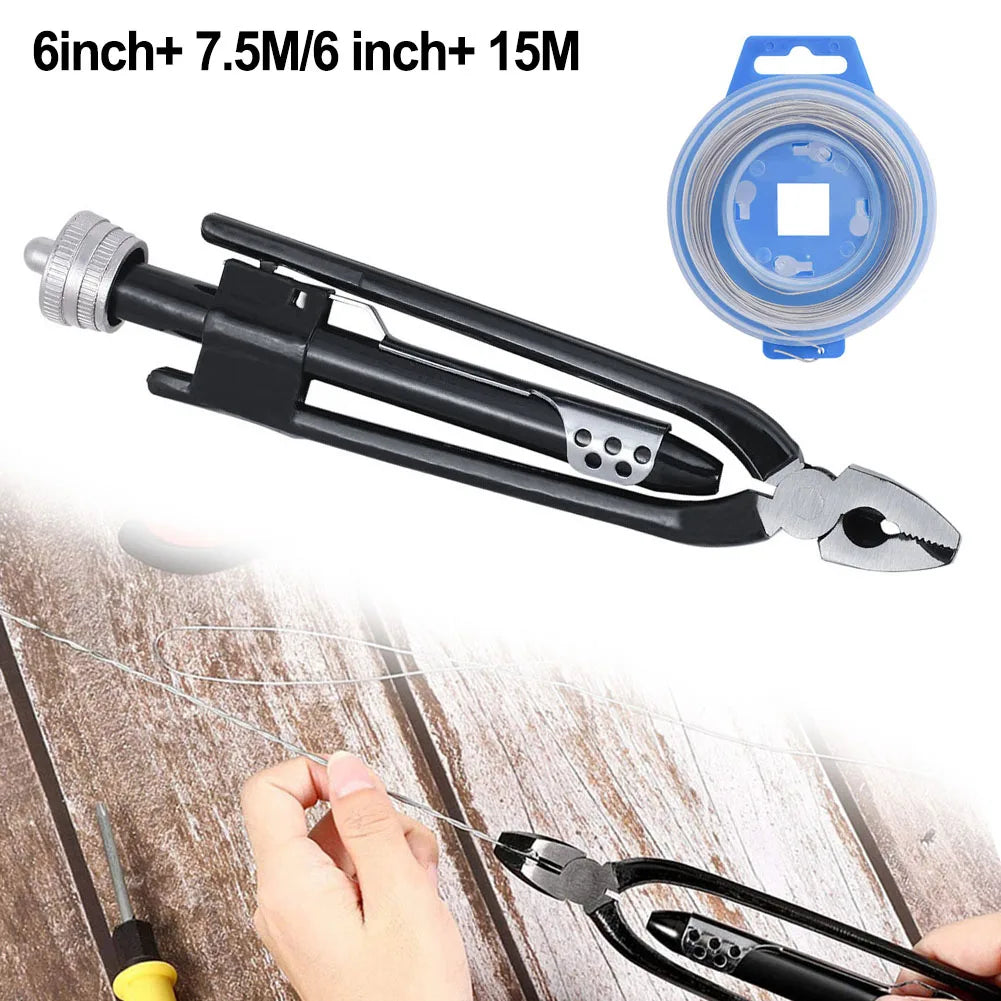 6 Inch Aviation Fuse Pliers One-Way Wire Twister Safety Locking Pliers With 7.5/15m Fuse Safety Wire Twisting Plier