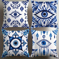 Blue menacing eye pattern digital printing pillow cover Short plush Suitable living rooms bedrooms sofas throw cushion cover