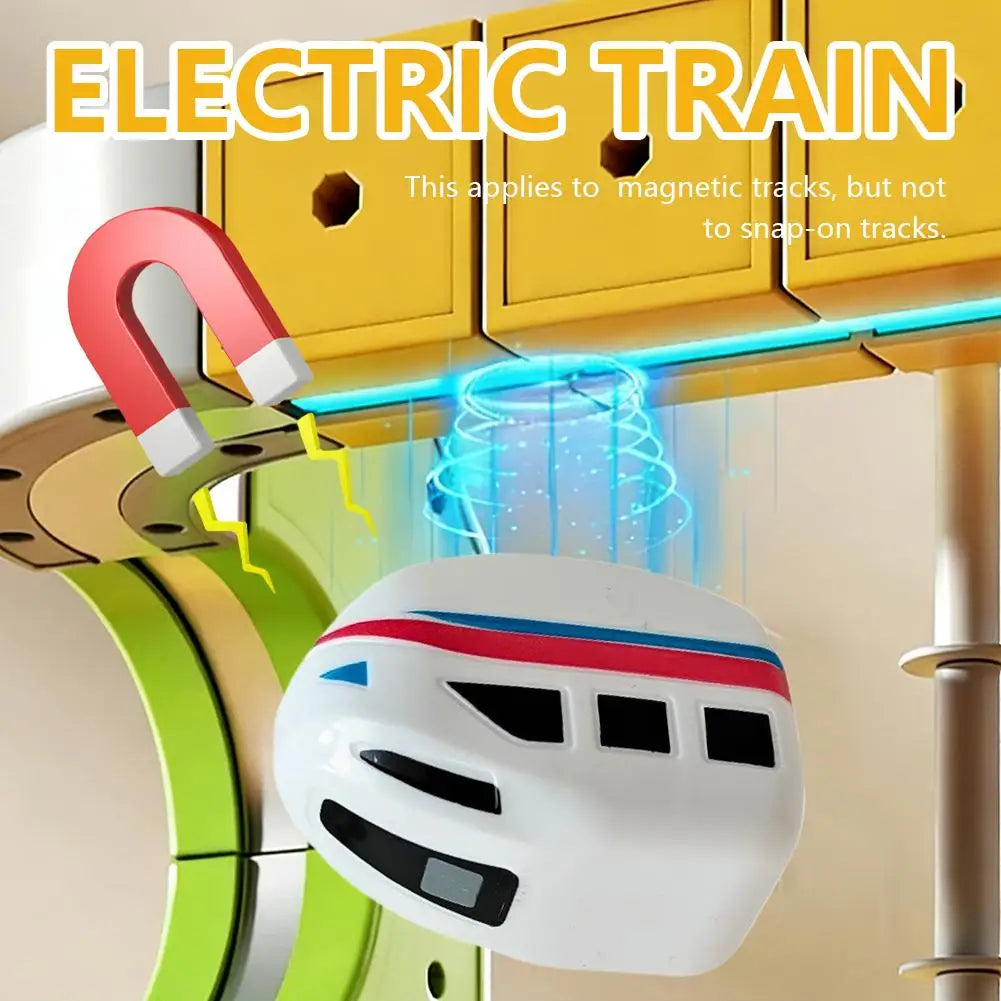 Electric Train Magnetic Train Car Railway Track Accessories Magical Orbital Cube For Kids Educational Train DIY Building Blocks