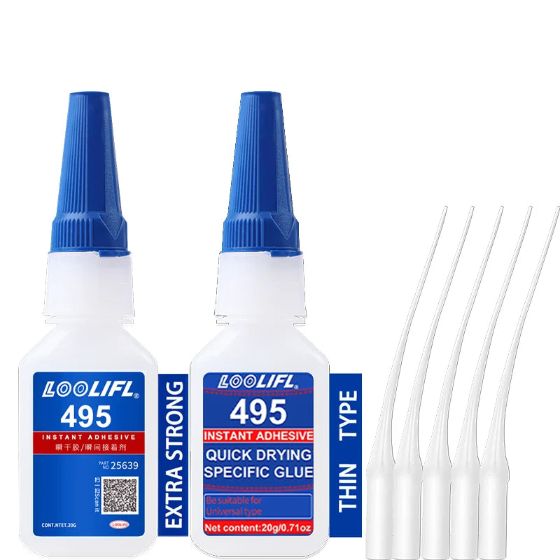 1-5pcs, LOOLIFL, 20g upgraded version 495, super glue, industrial strength, metal strong adhesive, transparent, stable,