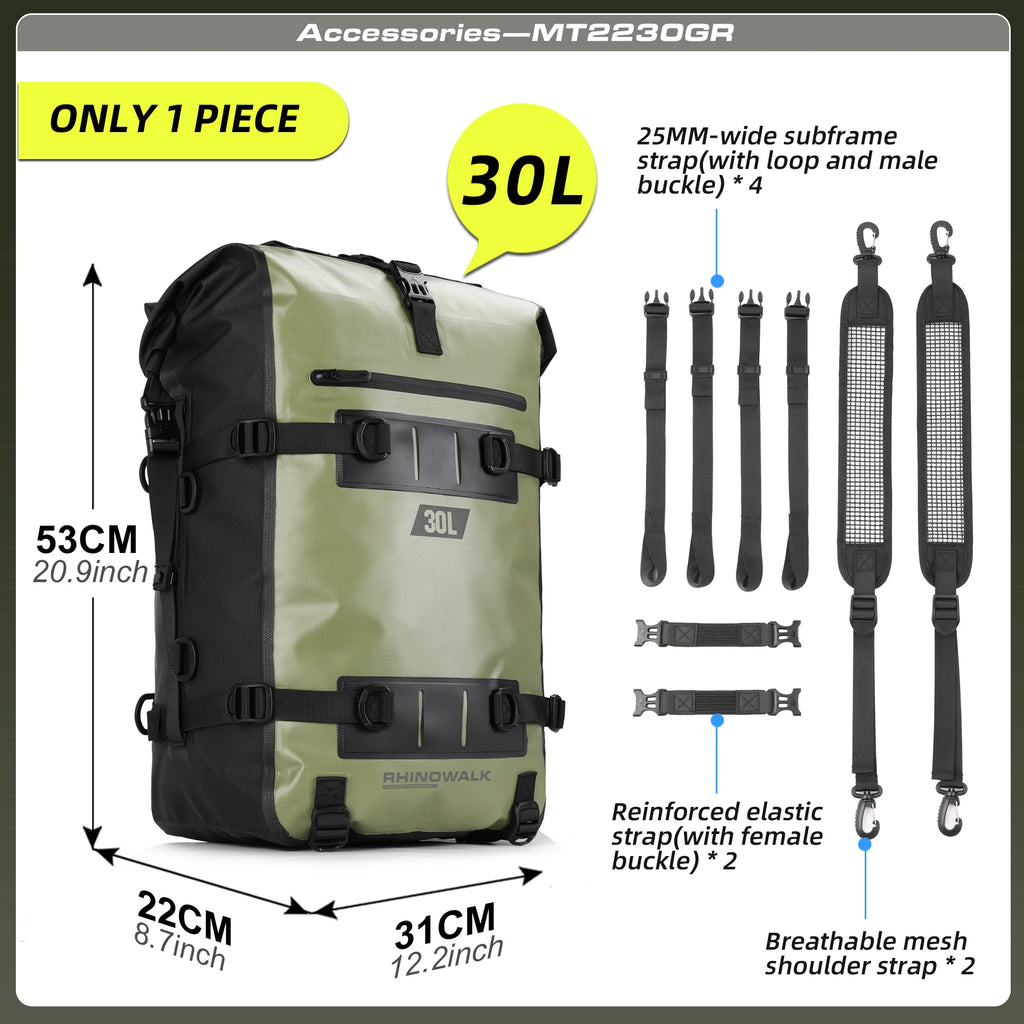 Rhinowalk Motorcycle Backpack Waterproof Bag 8L 15L 30L Motorbike Tail Bag Universal Outdoor Pannier Saddle Bag Accessories