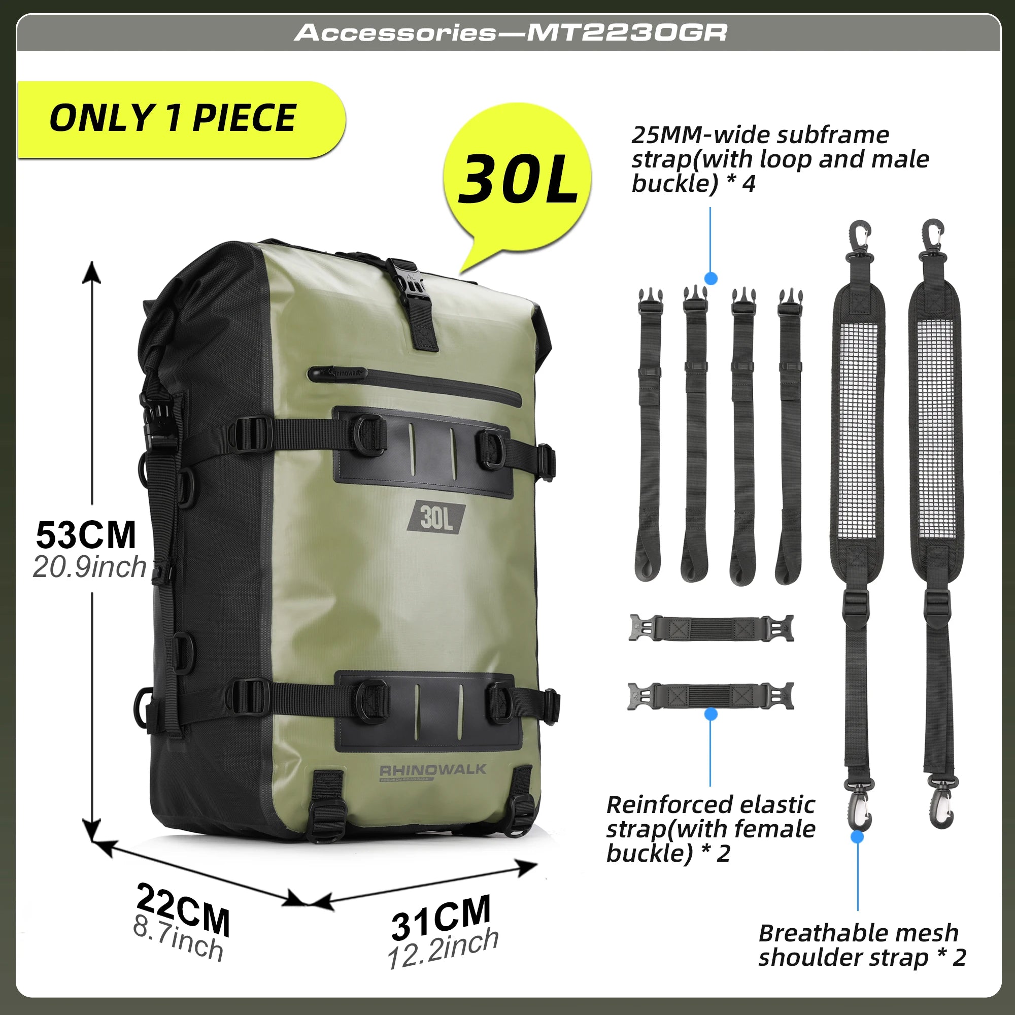 Rhinowalk Motorcycle Backpack Waterproof Bag 8L 15L 30L Motorbike Tail Bag Universal Outdoor Pannier Saddle Bag Accessories