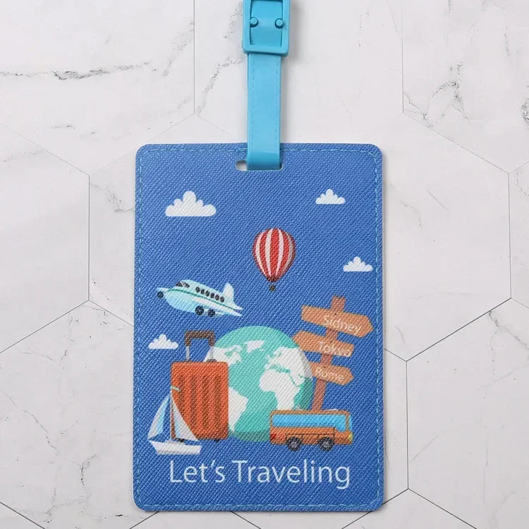 PU Suitcase ID Address Holder Baggage Boarding Tag Portable Label Creative Travel High Quality Travel Accessories Luggage Tag