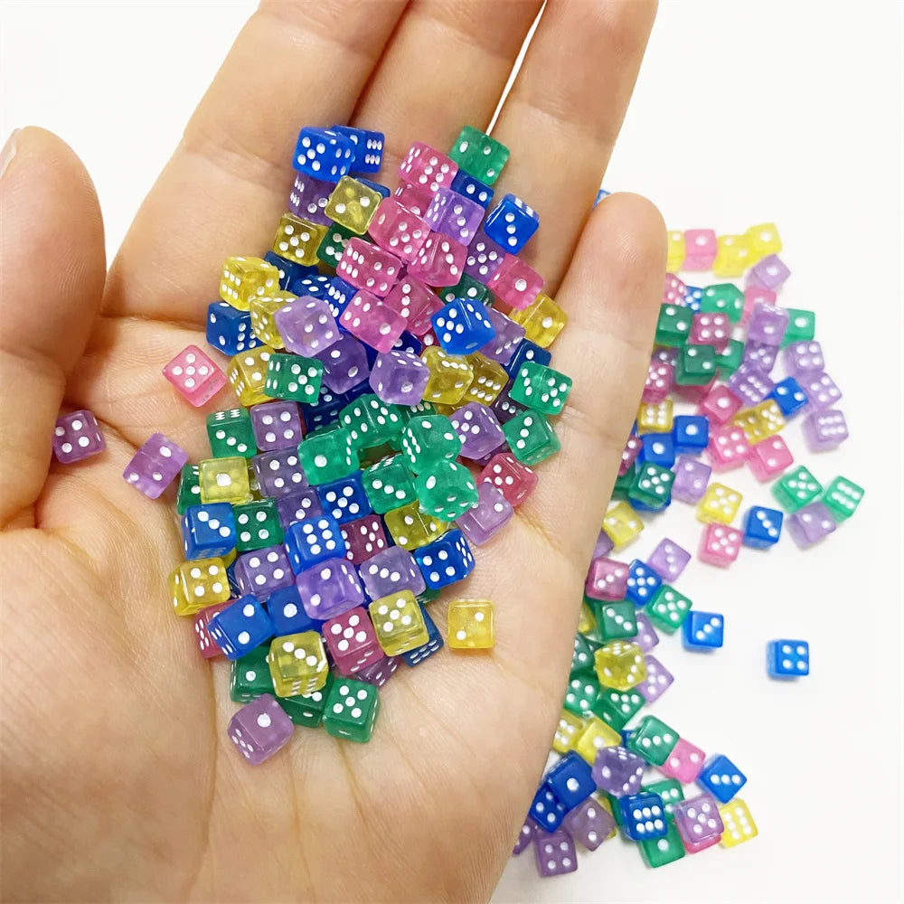 1000Pcs Super Mini 5MM D6 Point Dice With Square Angle For Board Games Trumpet Stereo Model Stationery Dice