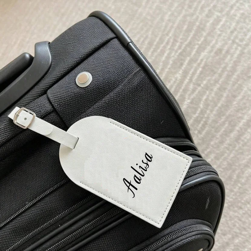 3 Pieces Travel Luggage Tag PU Leather Suitcase Label Boarding Pass Anti-Loss Pendant Cross-Border Logo Tag for Bags