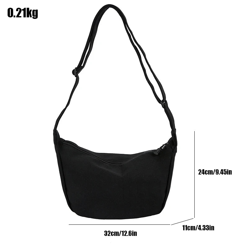 New【Canvas Crossbody Bag Large Capacity Hip-Hop Street Style For Both Men And Women】
