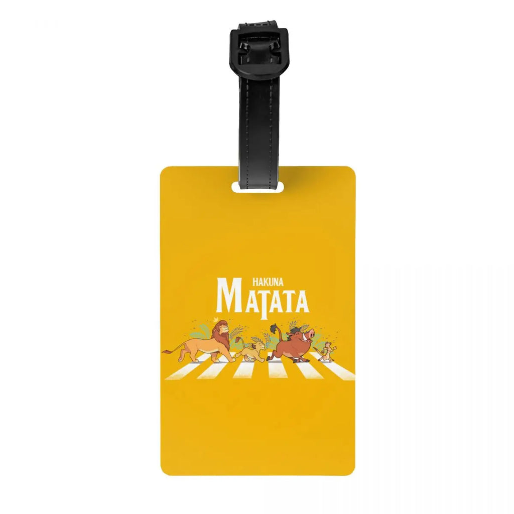 Custom Rafiki Luggage Tag With Name Card The Lion Cartoon K-Kings Privacy Cover ID Label for Travel Bag Suitcase
