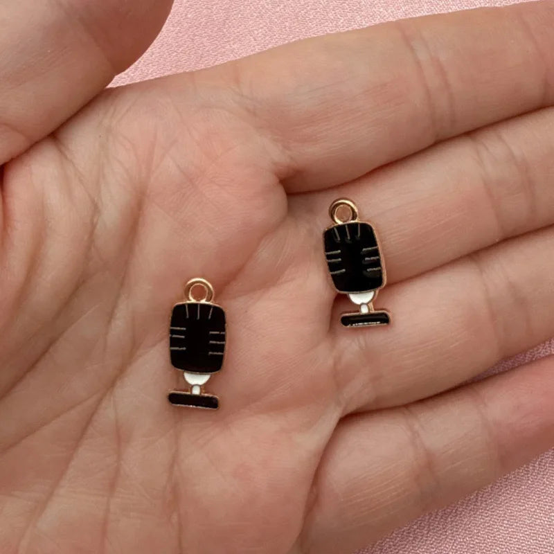 15pcs Alloy Drip Oil Cross border Music Festival Cute Instruments Guitar Notes DIY Accessories Pendant Handmade