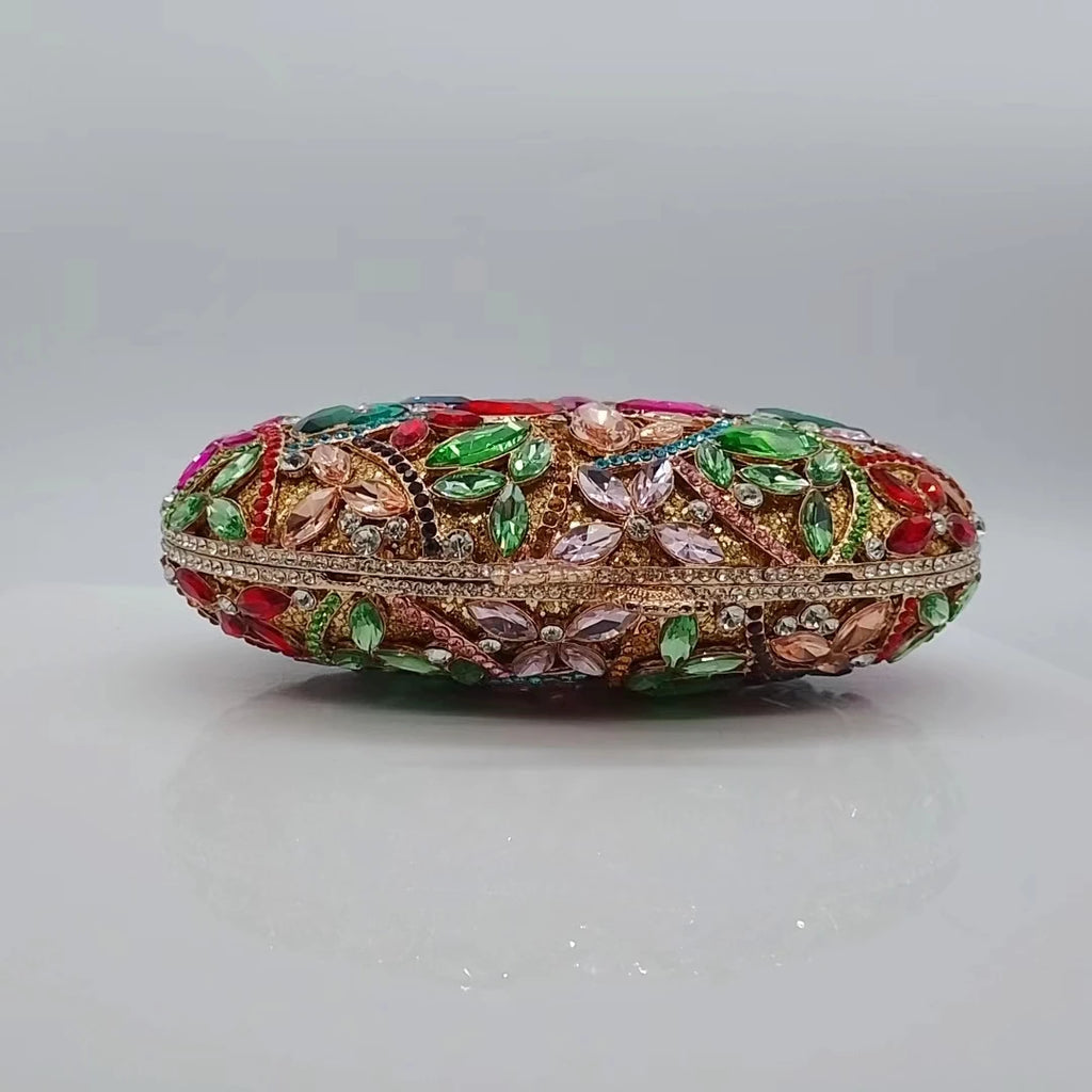 Designer Colorful Crystal Wallet Luxury Rhinestone Party Evening Clutch Bag for Women