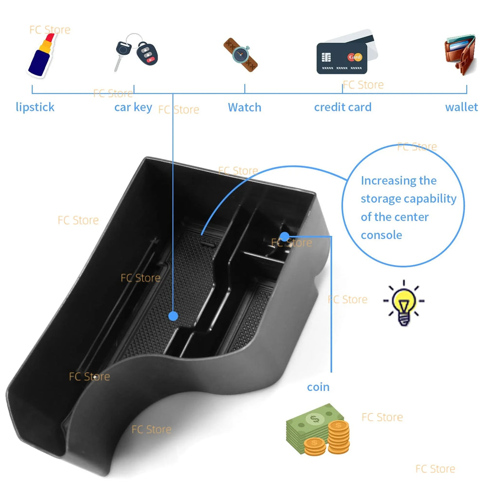 Center Console Organizer Tray Compatible for Kia NIRO 2023 2024 2025 2026 Accessories Console Insert Secondary Storage Box