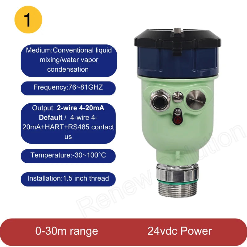 80ghz High Frequency Radar Level Meter Explosion-proof Anti-corrosion Material Storage Dust River Reservoir Water Level Gauge