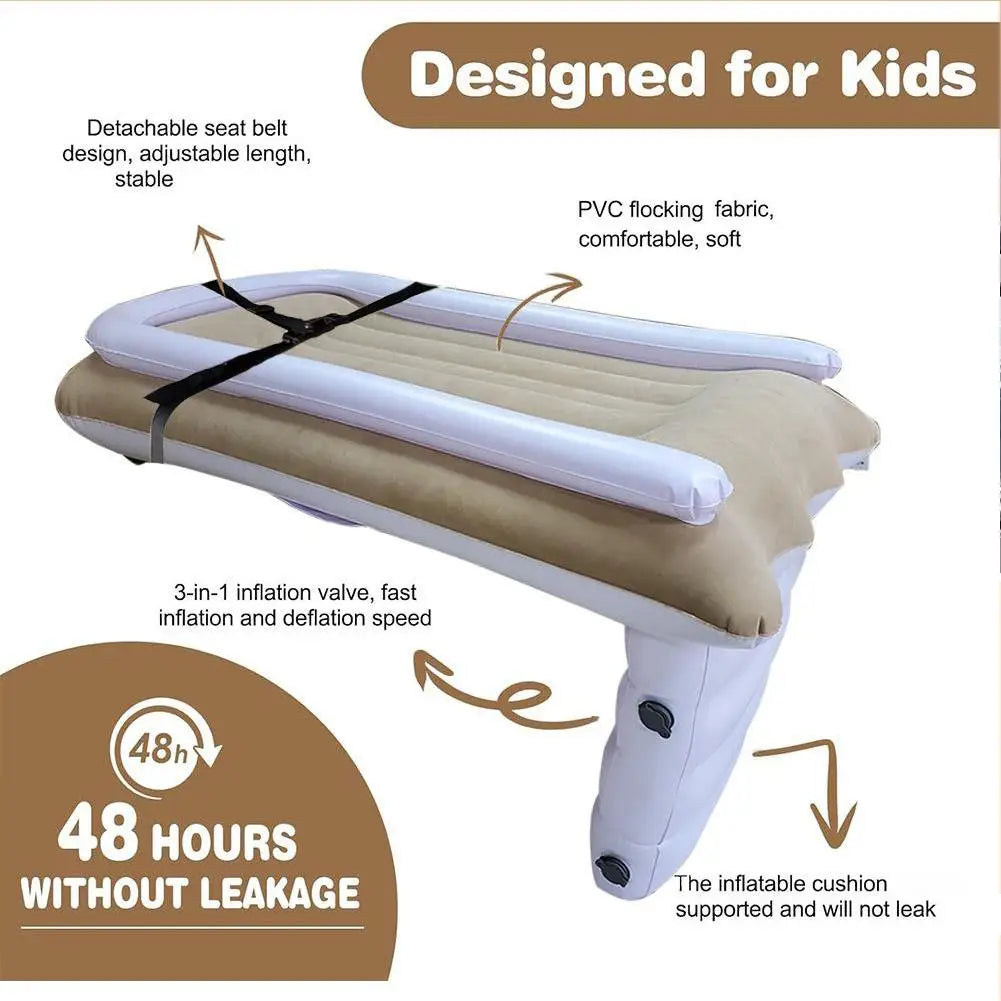 Portable Toddler Airplane Bed For Kid Baby Mattress Air Bed Seat Extender Sleeping Mattress Seat For Travel Car Road Trip