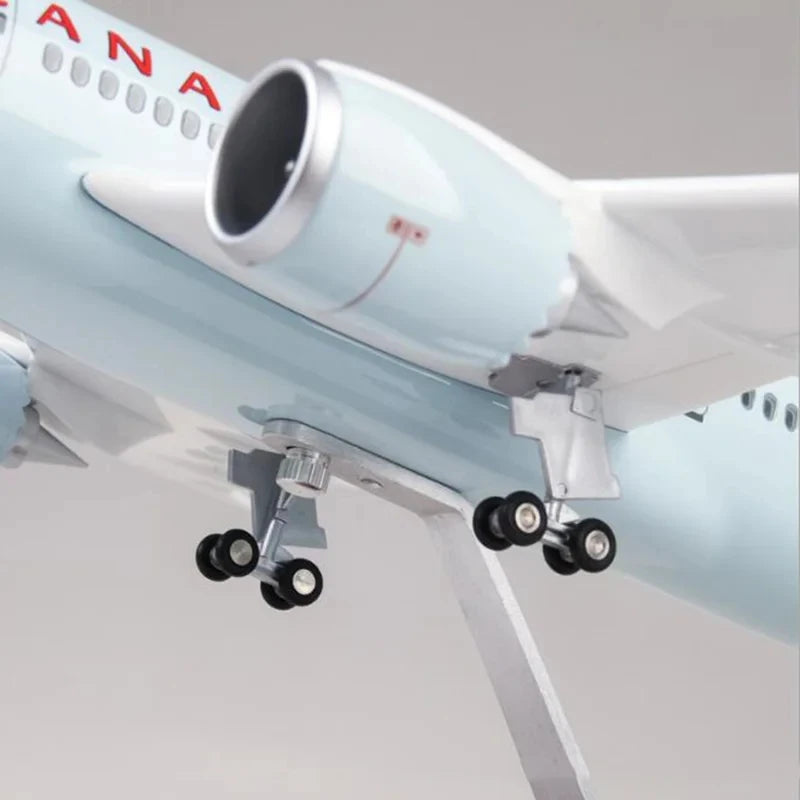 Toy Airplane Model B787 Canada Airline Aircraft 1/130 Scale 43cm Diecast Resin Model Kit With Lights Landing Gear Static Display