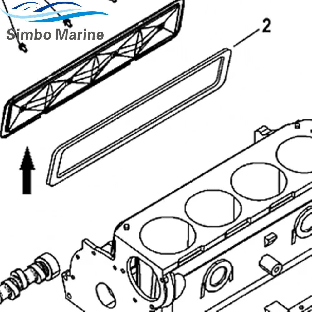 814702 Push Rod Cover For Mercruiser GM 2.5L 3.0L 4cyl Compatible with Volvo 3853130 853138