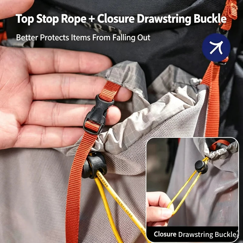 Outdoor Backpack Expansion Kangaroo Pouch Ultralight Breathable Outdoor Hiking Camping Gear Storage Bag Dry-Wet Separation Pack